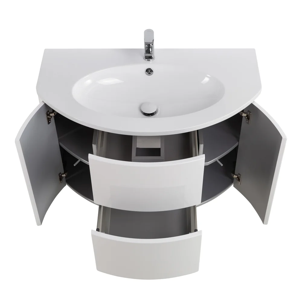 Приобрести cezares тумба подвесная с раковиной eden 91 см bianco lucido, белая 55146