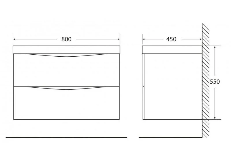 Приобрести тумба подвесная с раковиной belbagno marino-800-2c-so-rn-p 80 см, rovere nature