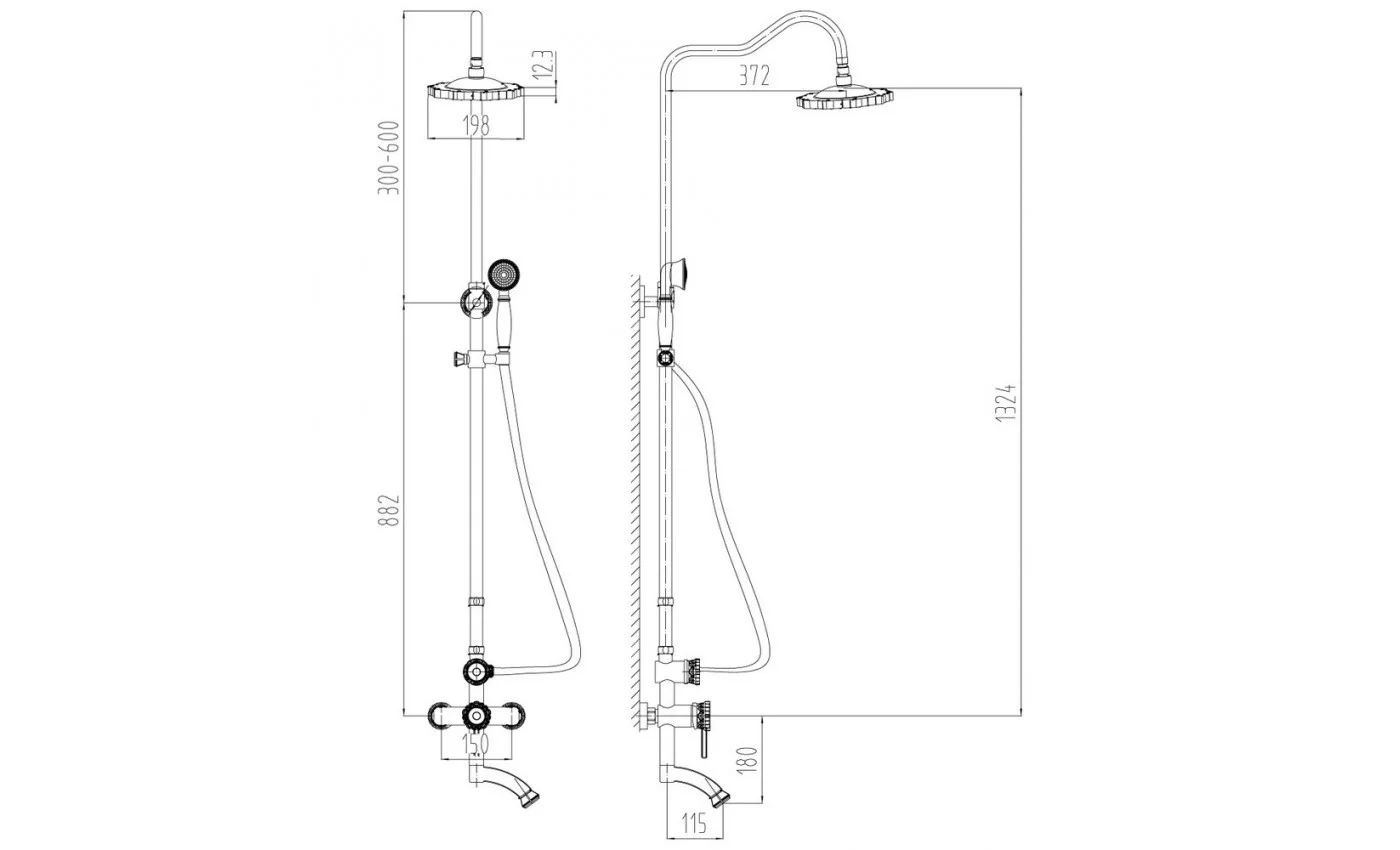 Приобрести lemark душевая система jasmine, бронза lm6662b