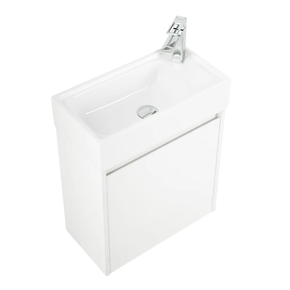 Приобрести belbagno тумба с раковиной kraft mini 50 см, подвесная bianco opaco правосторонняя, белая раковина