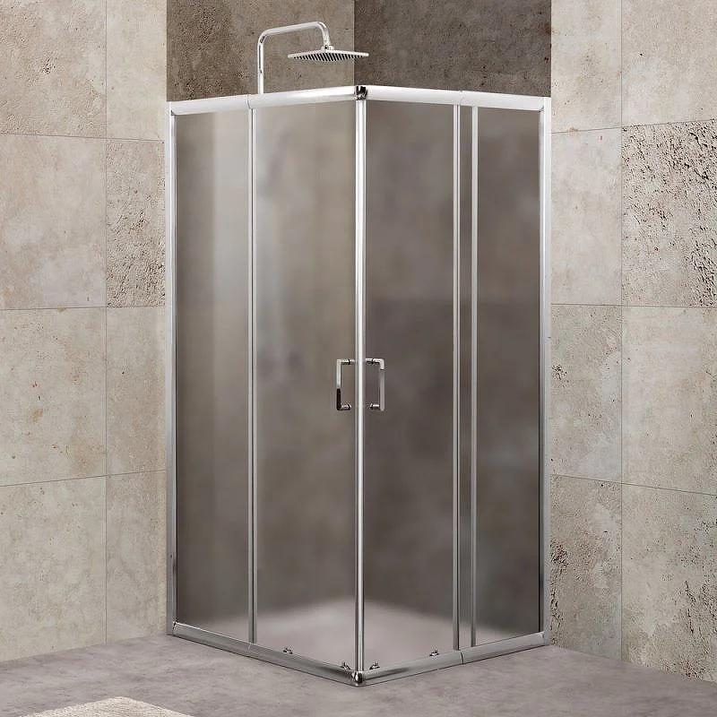 Приобрести ограждение душевое belbagno unique-a-2 750-900х750-900 хром/рифленое