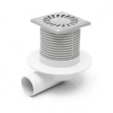 Душевой трап AZARIO D50 (боковой слив) с решеткой SUN 10х10см