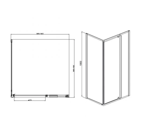 Приобрести душевое ограждение sole cube 900x900(1000)x1900 см, хром/прозрачное