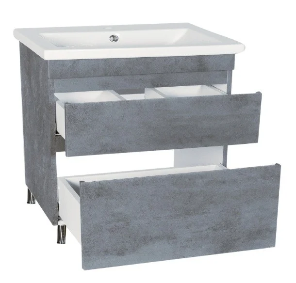 Приобрести rado тумба с раковиной булут 80см, 2 ящика, напольная, бетон