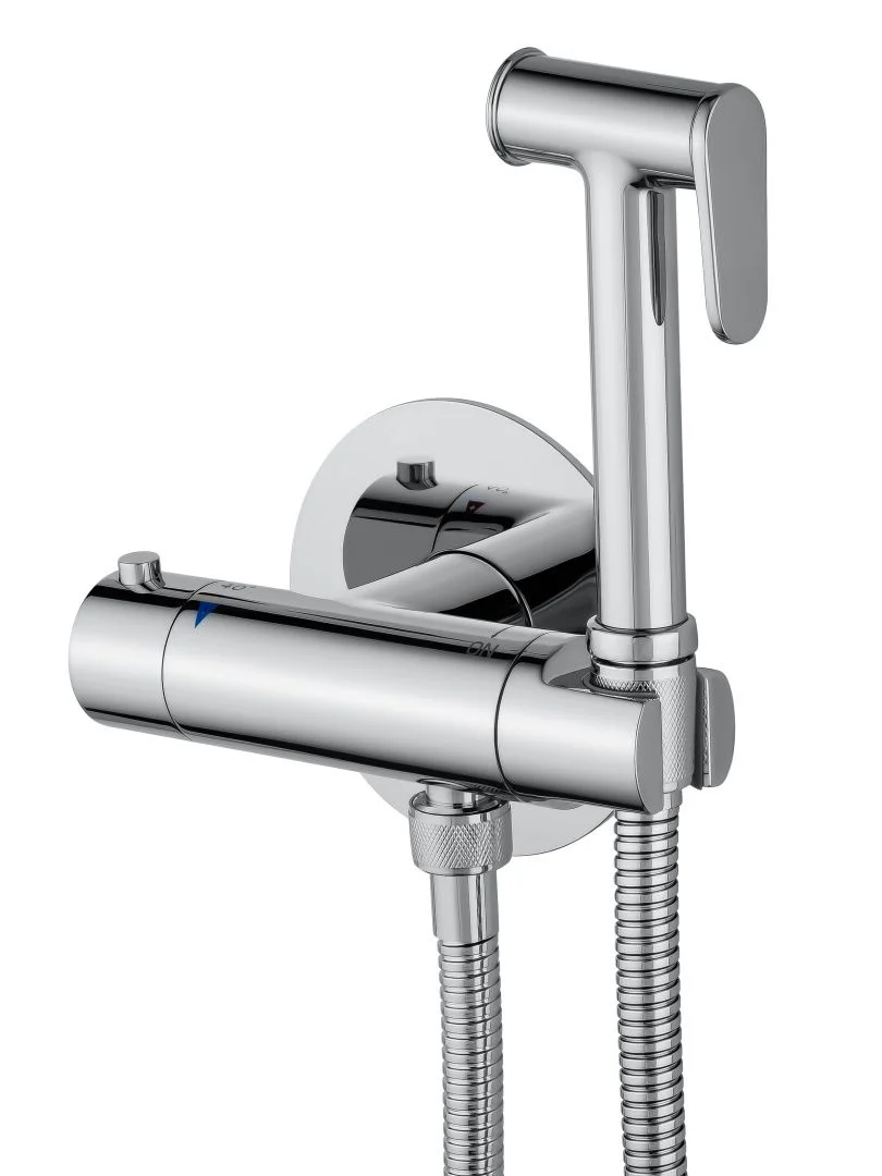 Приобрести смеситель с гигиеническим душем и термостатом встраиваемый wonzon & woghand, хром (ww-88819902-cr)