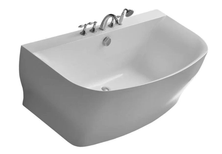 Приобрести ванна акриловая пристенная belbagno 165x78 см, bb74-1650