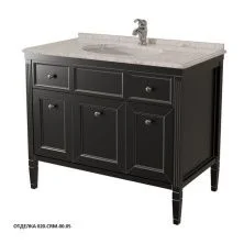 Caprigo Тумба с раковиной ALBION 100 см, черная, эмаль