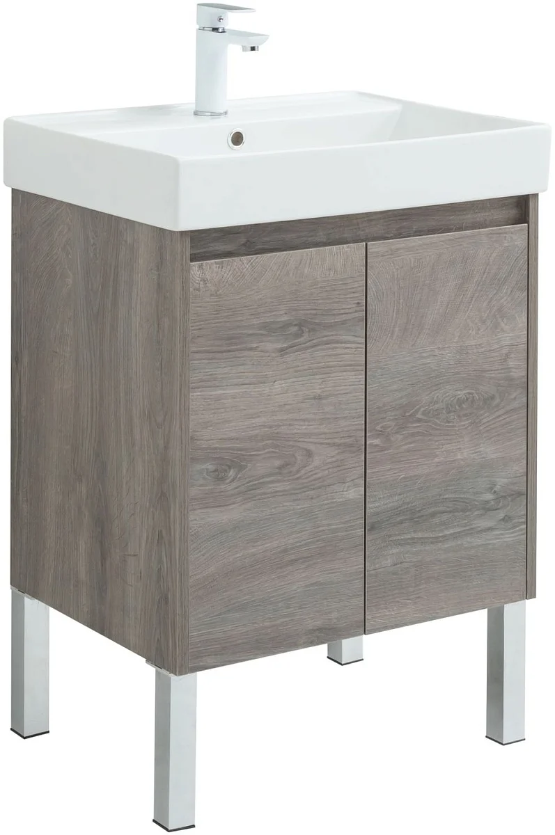 Приобрести aquanet тумба с раковиной nova lite 60 см, дуб рошелье (2 дверцы)