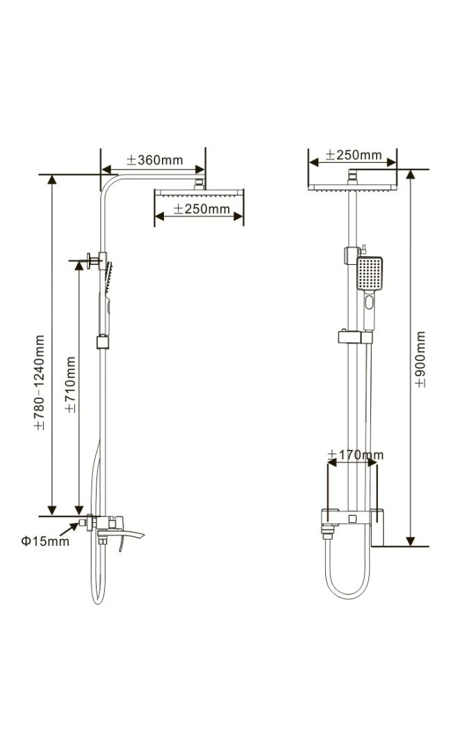 Приобрести hayzburg душеывая система, графит hb-3010gg