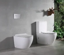 Унитаз напольный, безободковый с сиденьем CeramaLux Tornado NS-2176