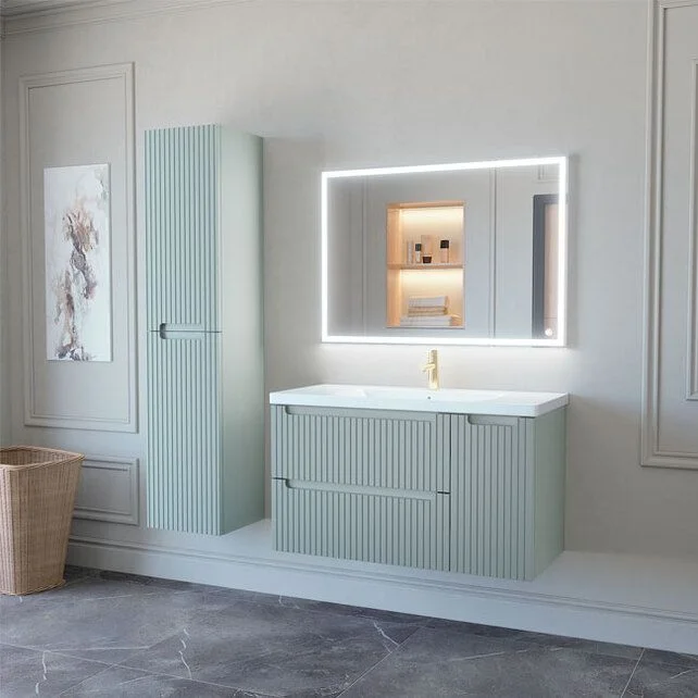 Приобрести caprigo тумба с раковиной termin-smalty stripe 100 см, правая, зеленая, эмаль