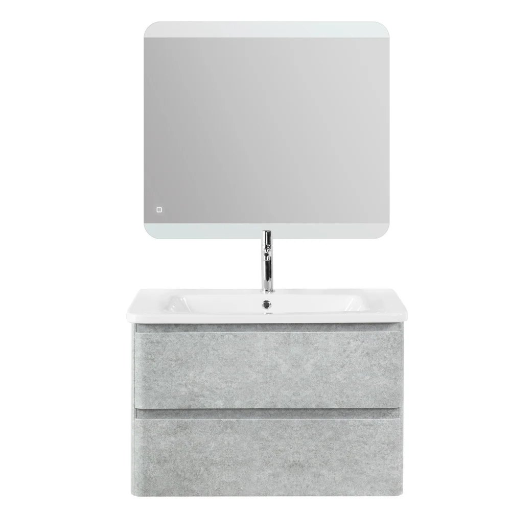 Приобрести belbagno тумба с раковиной albano-cer 80 см, подвесная cemento verona grigio, белая раковина