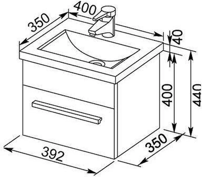 Приобрести aquanet тумба с раковиной нота 40 см, белая