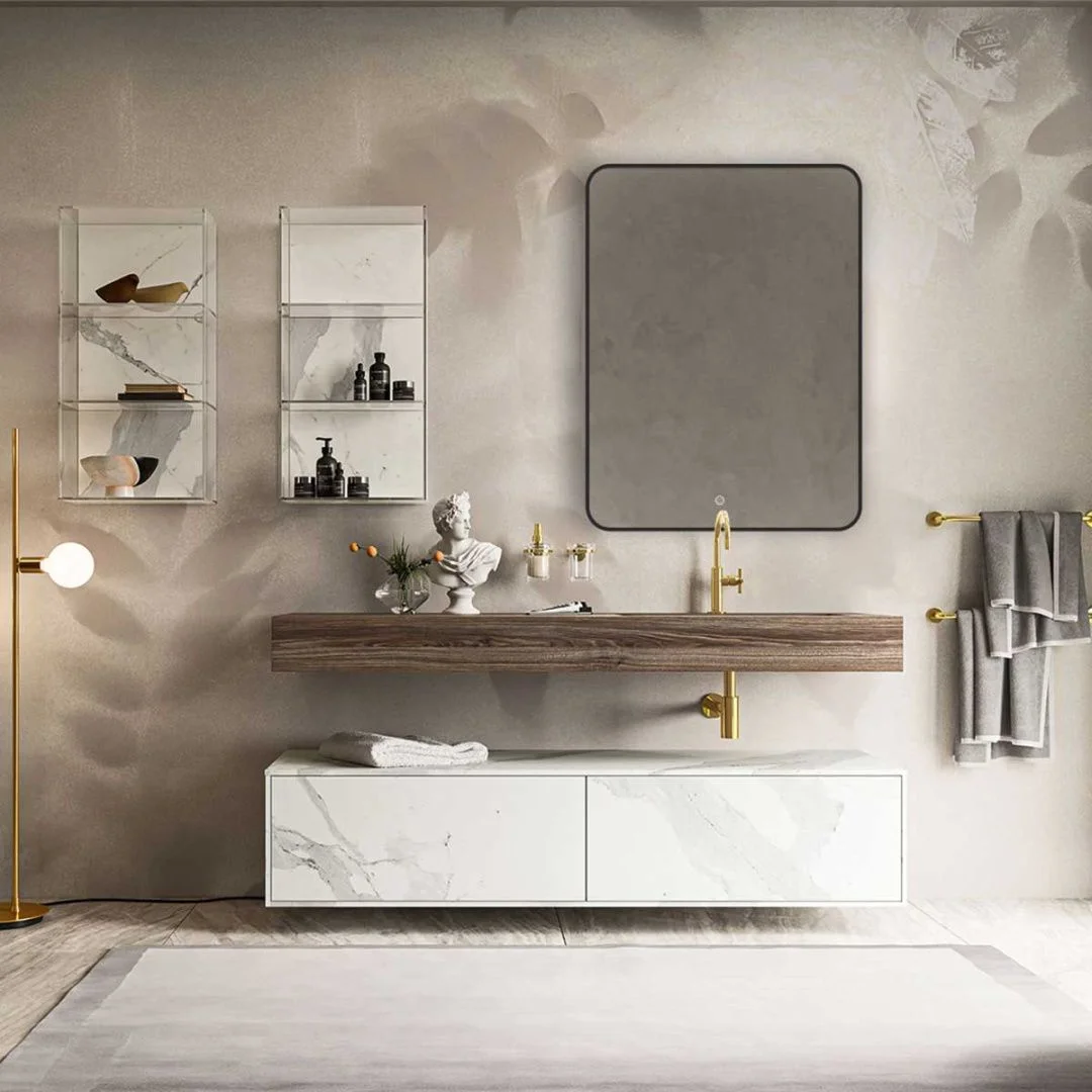 Приобрести vincea зеркало 60х80 см, с led подсветкой, сенсор, диммер, черное vlm-3vc600b