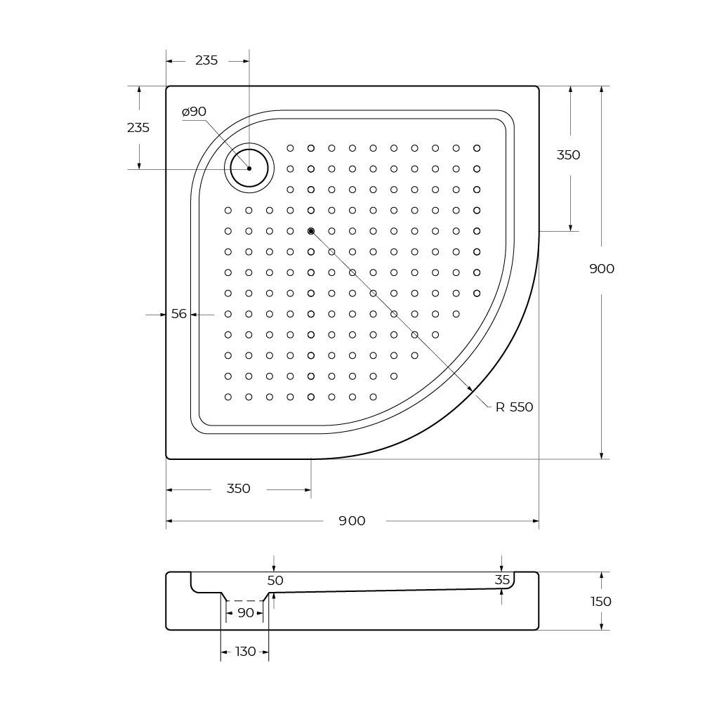 Приобрести belbagno акриловый поддон 90х90 см tray-bb-r-90-550-15-w