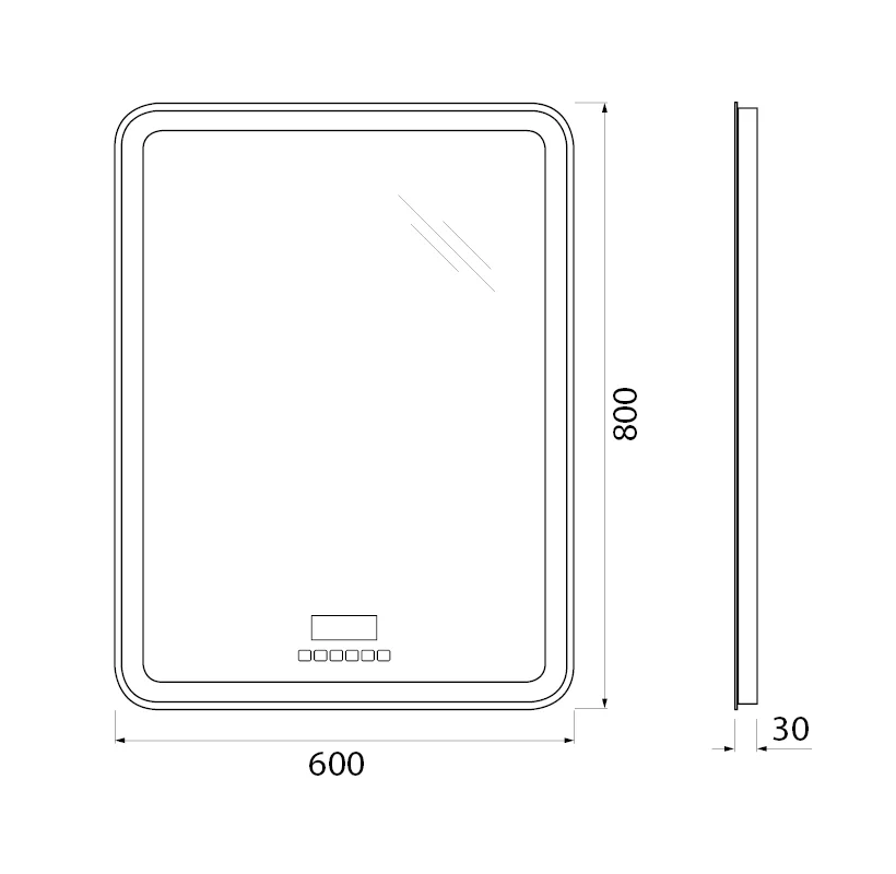 Приобрести belbagno зеркало 60х80 см spc-mar-600-800-led-tch-rad