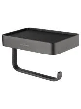 Держатель для туалетной бумаги с полкой WONZON & WOGHAND GRAFFITY, Темный графит (WW-9366-BGM)