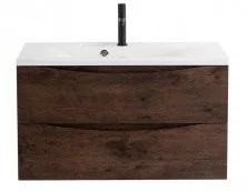 Тумба подвесная с раковиной BelBagno MARINO-800-2C-SO-RW-P 80 см, Rovere Moro