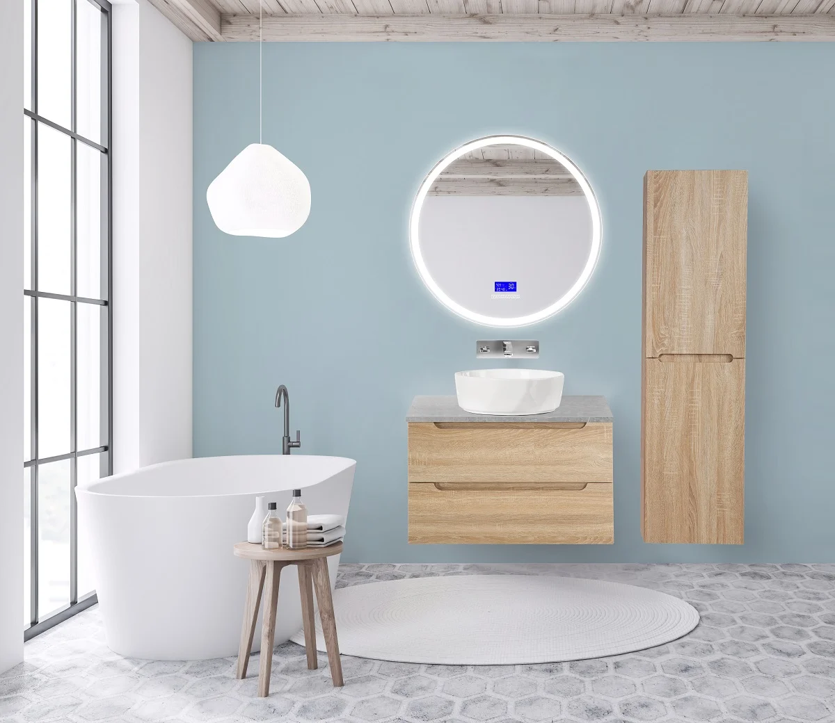Приобрести belbagno зеркало 80 см spc-rng-800-led-tch-rad