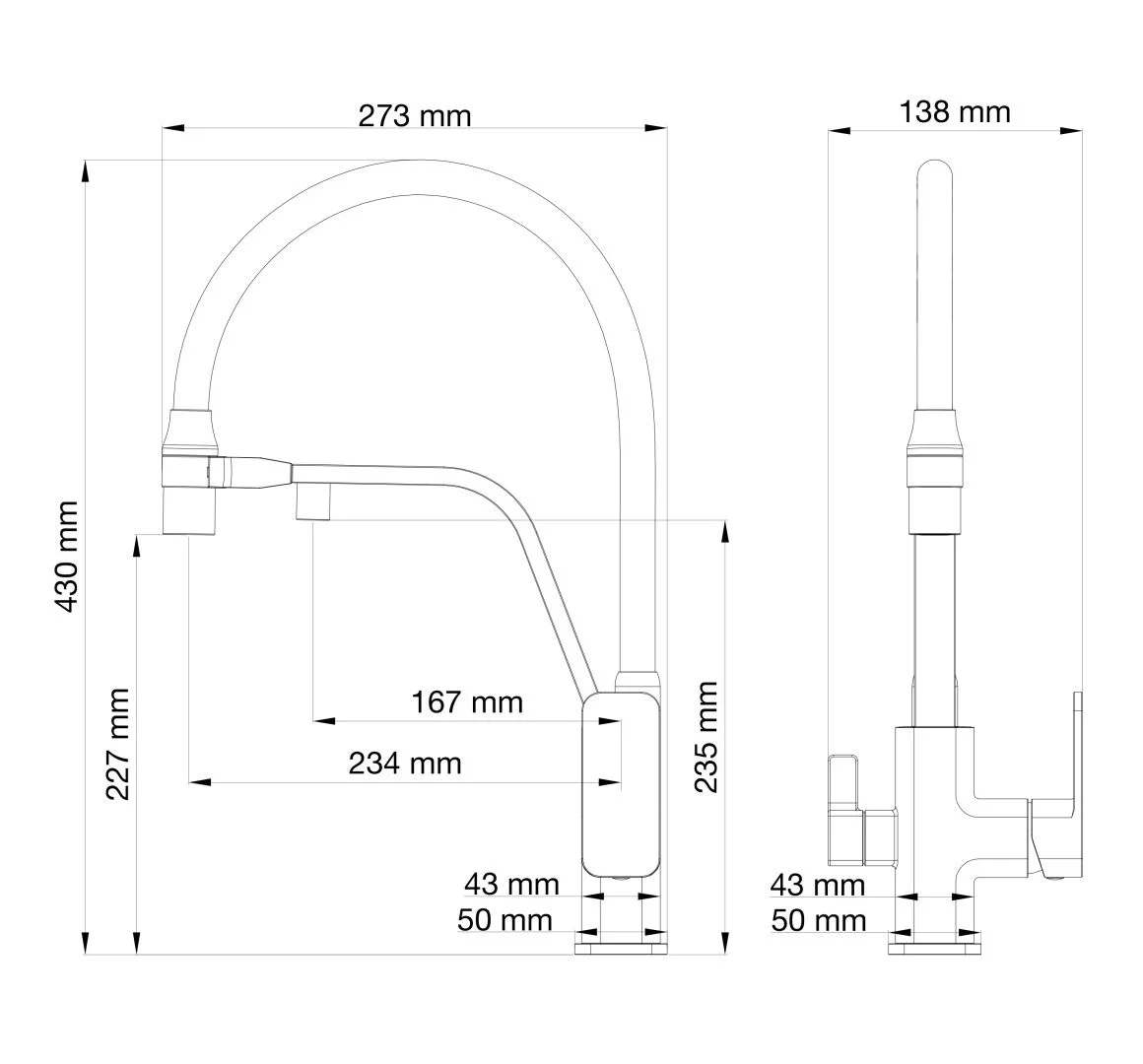 Приобрести смеситель для кухни с гибким изливом и подключением фильтра wonzon & woghand, темный графит (ww-88458013-bgm)