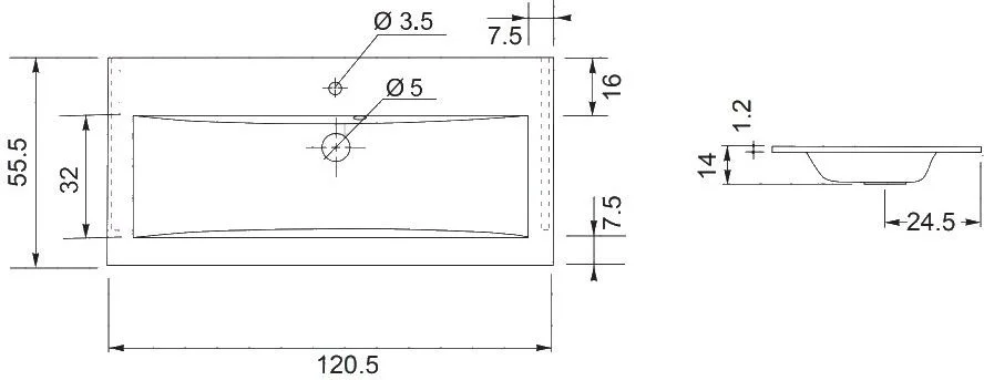 Приобрести aquanet раковина мадонна 120х55 см, marmite pernilla