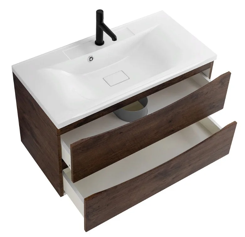 Приобрести тумба подвесная с раковиной belbagno marino-900-2c-so-rw-p 90 см, rovere moro