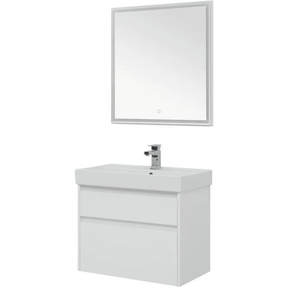 Приобрести aquanet тумба с раковиной nova lite 75 см, белая (2 ящика)