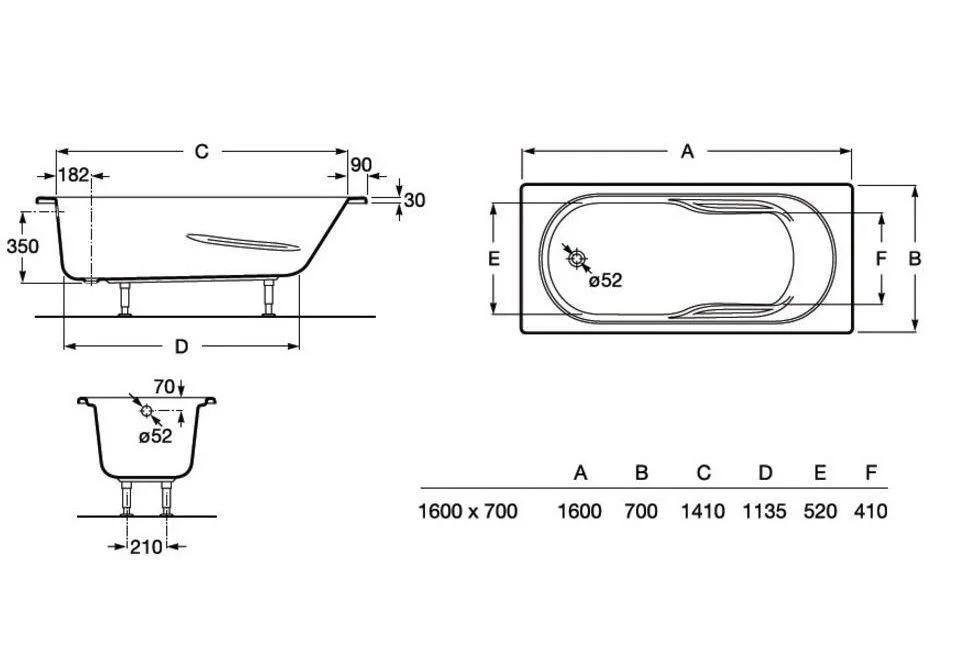Приобрести ванна акриловая roca genova n 160х70 см z.ru93.0.297.3