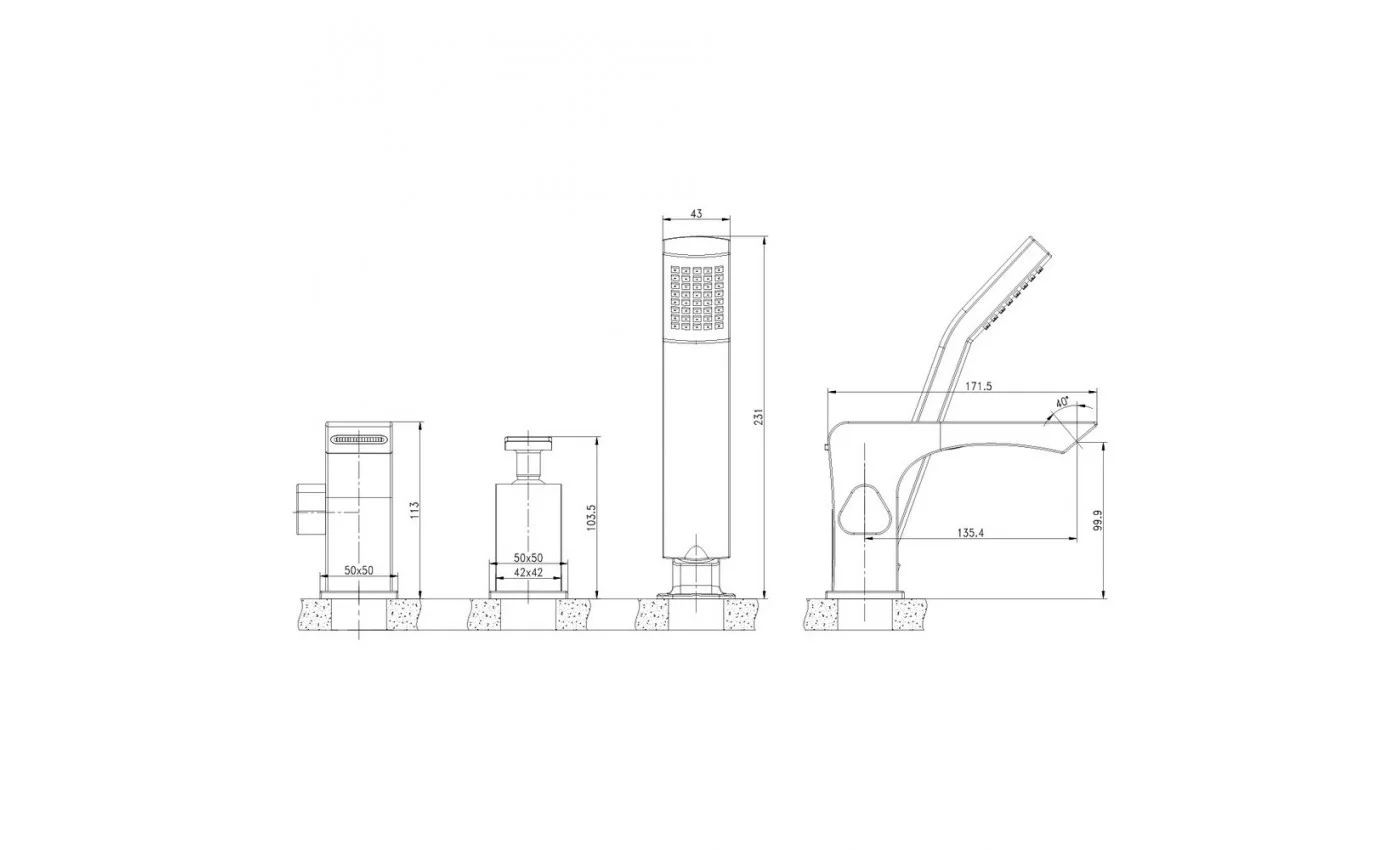 Приобрести lemark смеситель на борт ванны contest, 3 отверстие, хром lm5845cw