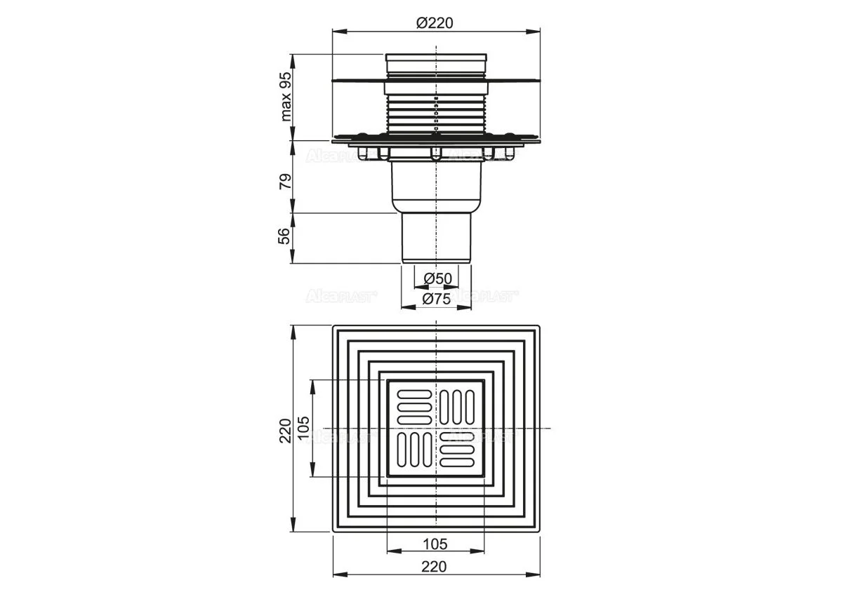 Приобрести сливной трап alcaplast apv4344 