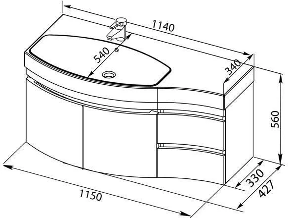 Приобрести aquanet тумба с раковиной опера 115 см, l белая 00212990