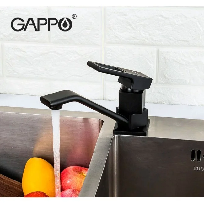 Приобрести gappo смеситель для кухни g4507-6 с длинным изливом, черный 30057