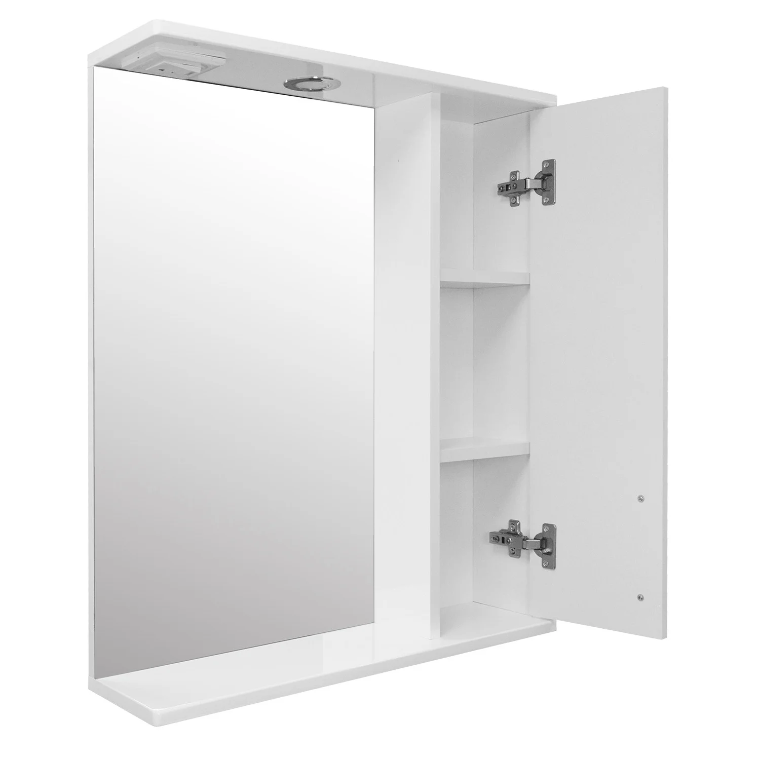 Приобрести loranto зеркало-шкаф karina 60 600х745х170 подвесной, с подсветкой, правосторонний, белый (cs00086509)