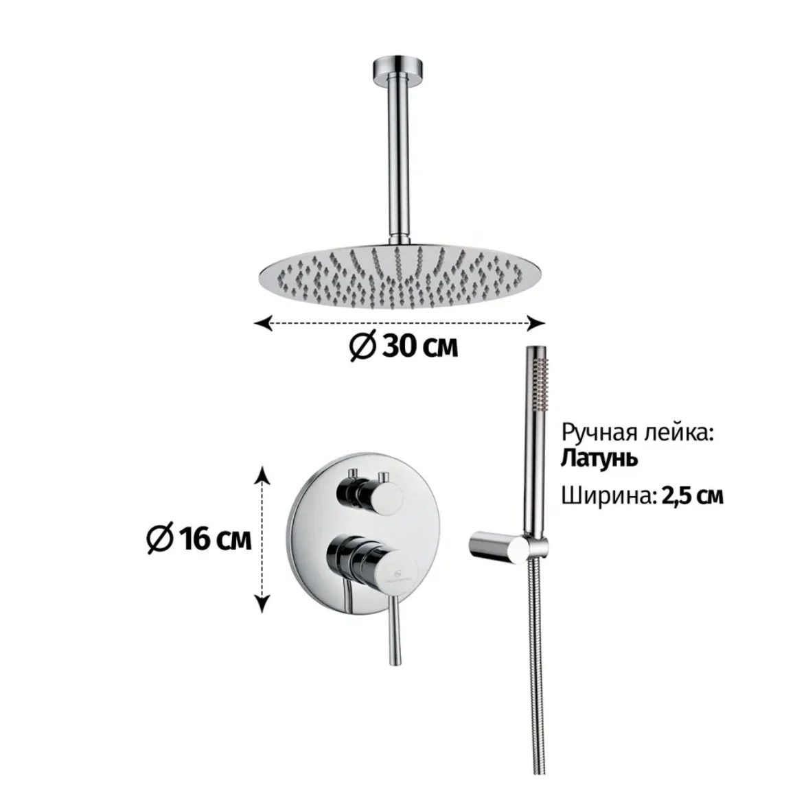 Приобрести grocenberg встраиваемая душевая система, хром gb5099cr-4