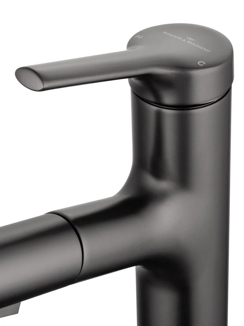 Приобрести смеситель для раковины с выдвижным изливом wonzon & woghand, темный графит (ww-a40862-bgg)