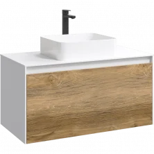 Тумба подвесная Aqwella Mobi со столешницей 100 см, Дуб балтийский MOB0110W+MOB0710DB