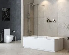 Cezares Шторка для ванны LIBERTA 80 см, серый\черный LIBERTA-V-1-80/155-C-Cr