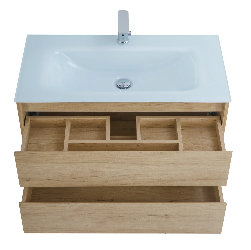 Приобрести belbagno тумба с раковиной kraft 100 см, подвесная rovere nebrasca nature, стеклянная раковина