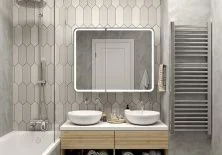 Continent Зеркало шкаф с подсветкой Elliott 100х80 см, бесконтактный включатель, белое