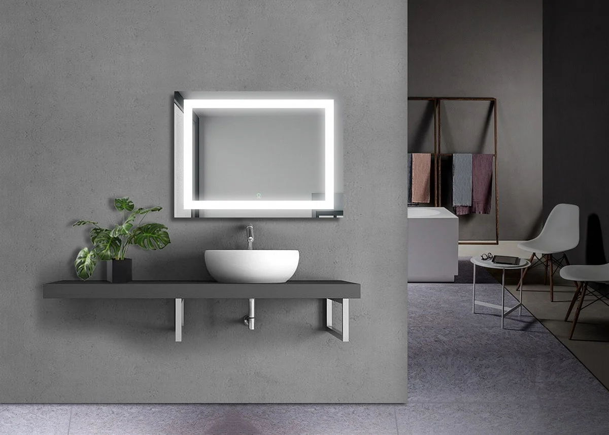 Приобрести azario зеркало 80х60 см, белый, сенсорный выключатель, диммер, az-z-046-1cs