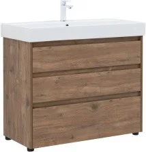 Aquanet Тумба с раковиной Nova Lite 100 см, дуб рустикальный (3 ящика)