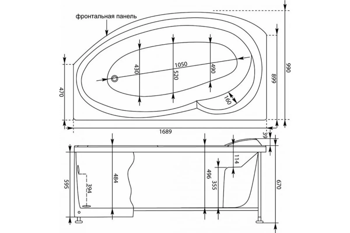 Приобрести aquanet акриловая ванна jersey 170x90 см, белая, левая