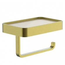 Держатель для туалетной бумаги с полкой WONZON & WOGHAND LOTTE, Брашированное золото (WW-8336-BG)