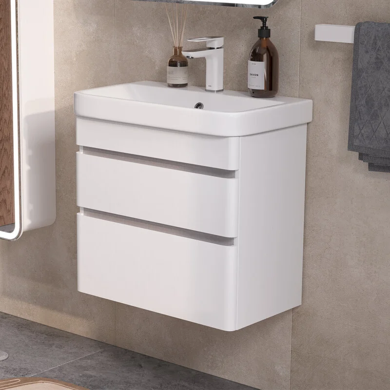 Приобрести equil тумба подвесная с раковиной soldi 60 см, белая tpsoldi60.2y-04