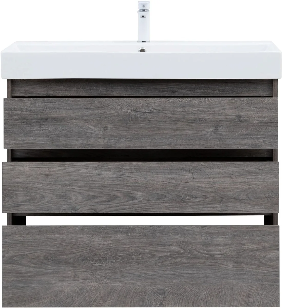 Приобрести aquanet тумба со столешницей и раковиной nova lite 100 см, дуб рустикальный (1 ящик)