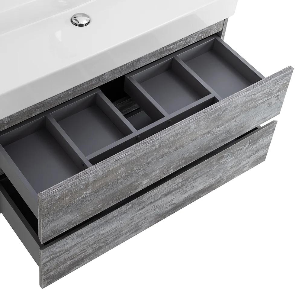 Приобрести cezares тумба подвесная с раковиной molveno 46 100 см legno grigio, серая molveno 46-100-2c-so-lg