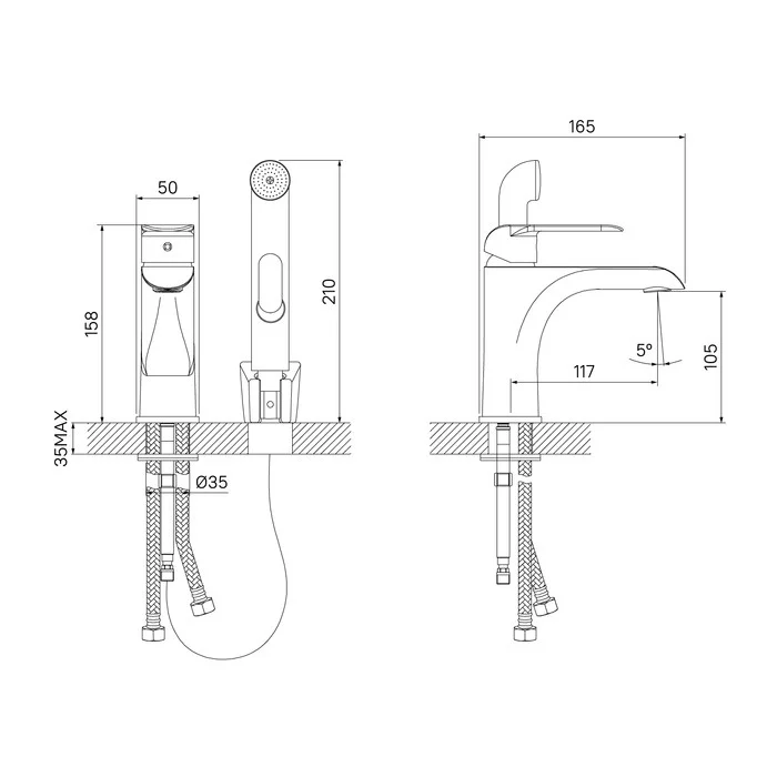 Приобрести iddis смеситель calipso с гигиеническим душем, белый\хром calsb00i08