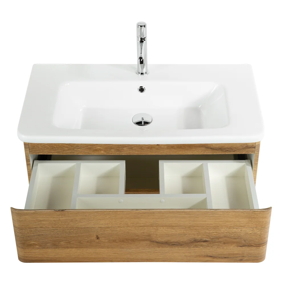 Приобрести belbagno тумба с раковиной albano-cer 80 см, подвесная rovere rustico, белая раковина