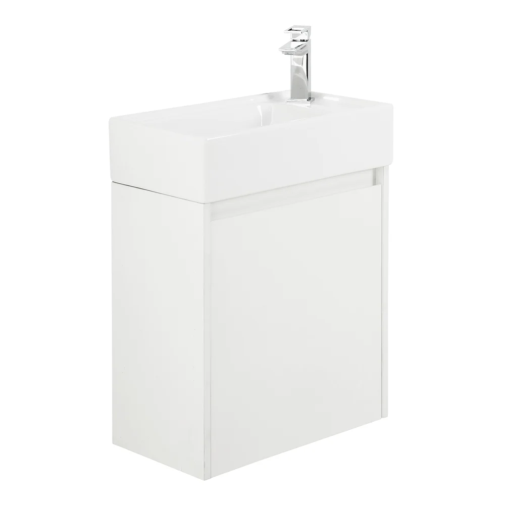 Приобрести belbagno тумба с раковиной kraft mini 50 см, подвесная bianco opaco правосторонняя, белая раковина