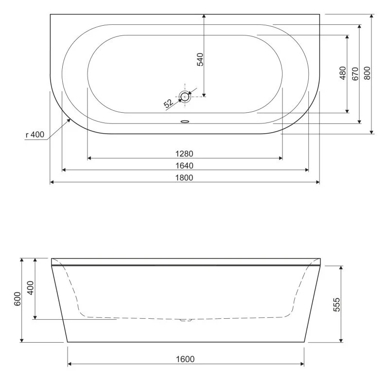 Приобрести cezares акриловая ванна metauro wall 180x80см, пристенная metauro-wall-180-80-40-w37